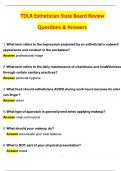 TDLR Esthetician State Board Review Exam 2025 Actual with Questions & Answers &lpar;Latest 2025 &sol; 2026 Update&rpar; Graded A&plus; &lpar;Verified Answers&rpar;
