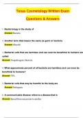 Texas Cosmetology Written Exam 2025 Actual Questions & Answers &lpar;Latest 2025 &sol; 2026 Update&rpar; 100&percnt; Guarantee Pass &lpar;Verified Answers&rpar;