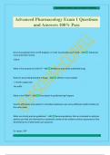 Advanced Pharmacology Exam 1 Questions and Answers 100&percnt; Pass