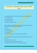 AIS Exam 1 Questions and Answers 100&percnt; Pas