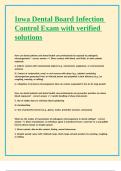 Iowa Dental Board Infection Control Exam with verified solutions