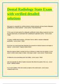 Dental Radiology State Exam with verified detailed solutions