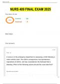 NURS 409 FINAL EXAM 2025