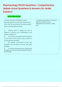 Pharmacology NCLEX Questions &sol; Comprehensive Update Actual Questions & Answers &lpar;A&plus; Guide Solution&rpar;  