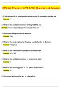 HESI A2 Chemistry &lpar;V1 & V2&rpar; 2025 UPDATED QUESTIONS & ANSWERS EXAM
