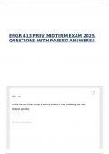ENGR 413 PREV MIDTERM EXAM 2025 QUESTIONS WITH PASSED ANSWERS&excl;&excl;