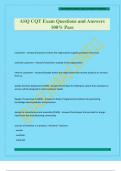 ASQ CQT Exam Questions and Answers 100&percnt; Pass