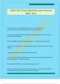 ASQ CQT Exam Questions and Answers 100&percnt; Pass