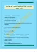 ASQ CQT Exam Questions and Answers 100&percnt; Pass