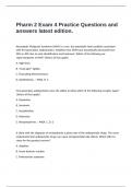 Pharm 2 Exam 4 Practice Questions and answers latest edition&period;