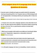 FTCE Subject Area K-6 Language Arts 2025 Actual with Questions & Answers &lpar;Latest 2025 &sol; 2026 Update&rpar; 100&percnt; Guarantee Pass &lpar;Verified Answers&rpar;