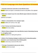 FTCE K-6 Language Arts Exam 2025 Actual with Questions & Answers &lpar;Latest 2025 &sol; 2026 Update&rpar; 100&percnt; Guarantee Pass &lpar;Verified Answers&rpar;