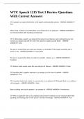 WTC Speech 1315 Test 1 Review Questions With Correct Answers