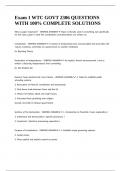Exam 1 WTC GOVT 2306 QUESTIONS WITH 100- COMPLETE SOLUTIONS