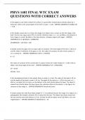 PHYS 1402 FINAL WTC EXAM QUESTIONS WITH CORRECT ANSWERS 