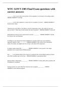 WTC GOVT 2305 Final Exam questions with correct answers