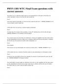 PHYS 1301 WTC Final Exam questions with correct answers&period;