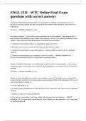 ENGL 2311 - WTC Online Final Exam questions with correct answers&period;