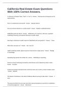 California Real Estate Exam Questions With 100&percnt; Correct Answers&period;