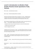 Level 1 Introduction to Modern Real Estate Practice Exam Questions Fully Solved&period;