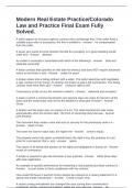Modern Real Estate Practice&sol;Colorado Law and Practice Final Exam Fully Solved&period;