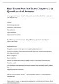 Real Estate Practice Exam Chapters 1-11 Questions And Answers&period;