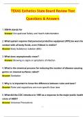 Texas Esthetics State Board Review Exam 2026 Actual with Questions & Answers &lpar;Latest 2026 &sol; 2027 Update&rpar; 100&percnt; Guarantee Pass &lpar;Verified Answers&rpar;