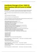 Coordinator&sol;Manager of Care &sol; NUR 112 Exam Questions With All Correct & Verified Answers