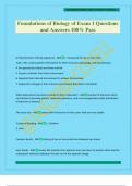 Foundations of Biology of Exam 1 Questions and Answers 100&percnt; Pass