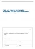 FIRE 101 EXAM QUESTIONS & ANSWERS SOLVED 100&percnt; CORRECT&excl;&excl;