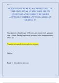 NC EMT STATE REAL EXAM NEWEST 2025 &sol; NC  EMT STATE FINAL EXAM COMPLETE 350  QUESTIONS AND CORRECT DETAILED  ANSWERS &lpar;VERIFIED ANSWERS&rpar; &vert;ALREADY  GRADED A&plus; 