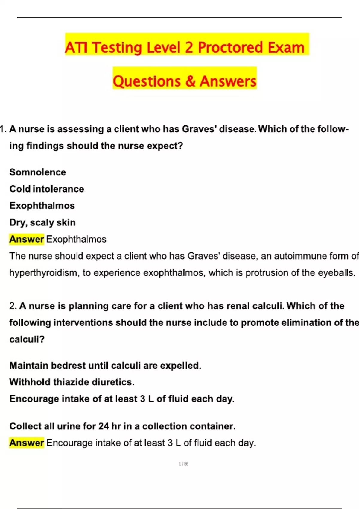 ATI Testing level 2 Proctored Exam Complete 2025 Actual with Questions ...