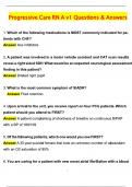 Progressive Care RN A V1 Actual 2025 Questions & Answers &lpar;Latest 2025 &sol; 2026 Update&rpar; 100&percnt; Guarantee Pass &lpar;Verified Answers&rpar;