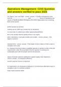 Operations Management- C215 Question and answers verified to pass 2025