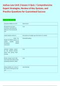 Joshua Law Unit 2 lesson 4 Quiz &sol; Comprehensive Expert Strategies&comma; Review of Key Quizzes&comma; and Practice Questions for Guaranteed Success  
