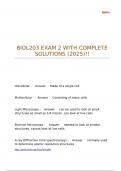 BIOL203 EXAM 2 WITH COMPLETE SOLUTIONS &lpar;2025&rpar;&excl;&excl;