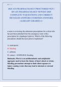 2025 ATI PHARMACOLOGY PROCTORED NGN &sol;  RN ATI PHARMACOLOGY NEWEST 2025  COMPLETE 70 QUESTIONS AND CORRECT  DETAILED ANSWERS &lpar;VERIFIED ANSWERS&rpar;  &vert;ALREADY GRADED A&plus; 