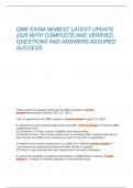 QME EXAM NEWEST LATEST UPDATE  2025 WITH COMPLETE AND VERIFIED  QUESTIONS AND ANSWERS ASSURED  SUCCES