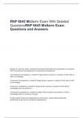 RNP 6645 Midterm Exam With Detailed  QuestionsRNP 6645 Midterm Exam  Questions and Answers 