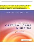 Test bank for Introduction to critical care nursing 7th edition by Mary Lou Sole&comma; Deborah Goldenberg Klein All Chapters 1-21 Complete