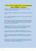 GOC-KUP  Bundled Exam Questions WITH  CORRECT Answers