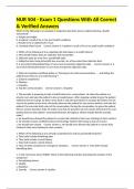 NUR 504 - Exam 1 Questions With All Correct & Verified Answers