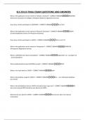SLS 2311C FINAL EXAM QUESTIONS AND ANSWERS