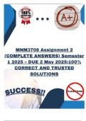 MNM3708 Assignment 2 &lpar;COMPLETE ANSWERS&rpar; Semester 1 2025 &ndash; DUE 2 May 2025&semi;100&percnt; CORRECT AND TRUSTED SOLUTIONS