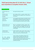 TExES Special Education EC-12 &lpar;161&rpar; Set 4 &sol; Actual Exam Questions & Complete Answers 2025&period;  