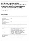 CIT 594 Final Exam &vert;2025 Update Comprehensive Frequently Tested Questions And Verified Answers With Rationales&vert;100&percnt; Accurate Answers &vert; Already Graded A&plus;