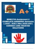 MNM3708 Assignment 2 &lpar;COMPLETE ANSWERS&rpar; Semester 1 2025 &ndash; DUE 2 May 2025&semi;100&percnt; CORRECT AND TRUSTED SOLUTIONS