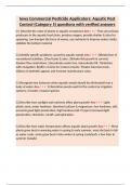 Iowa Commercial Pesticide Applicators&colon; Aquatic Pest Control &lpar;Category 5&rpar; questions with verified answers