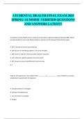 ATI MENTAL HEALTH FINAL EXAM 2025 SPRING- SUMMER  VERIFIED QUESTIONS AND ANSWERS LATEST&excl;&excl;