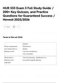 NUR 533 Exam 3 Full Study Guide &sol; 200&plus; Key Quizzes&comma; and Practice Questions for Guaranteed Success &sol; Newest 2025&sol;2026